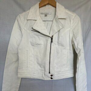 Lauren Conrad White Denim Jacket, size: S
